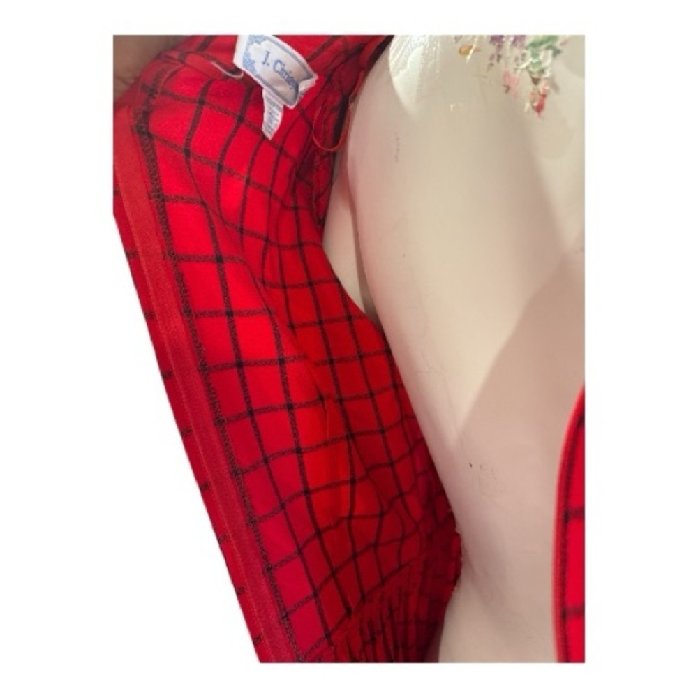 Vintage J.Christopher Chic Long Sleeve Red Plaid Dress - Picture 8 of 9